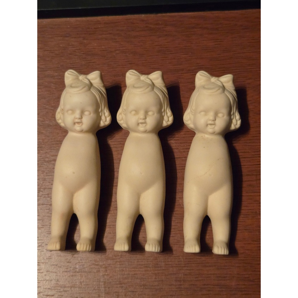 Vintage Nippon Bisque Porcelain Kewpie Dolls Set of 3 Matte Miniature Figurines